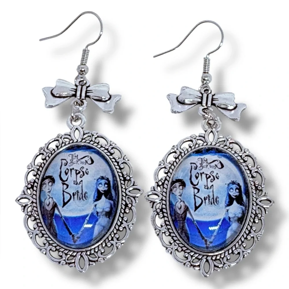 Corpse Bride Tim Burton’s Inspired Character Pendant 2 pairs Set of Earrings - Picture 1 of 7